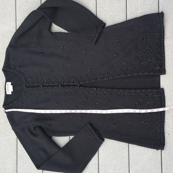 Vintage Nipon Studio Beaded Long 1/2 button Cardigan Sweater - Picture 10 of 14